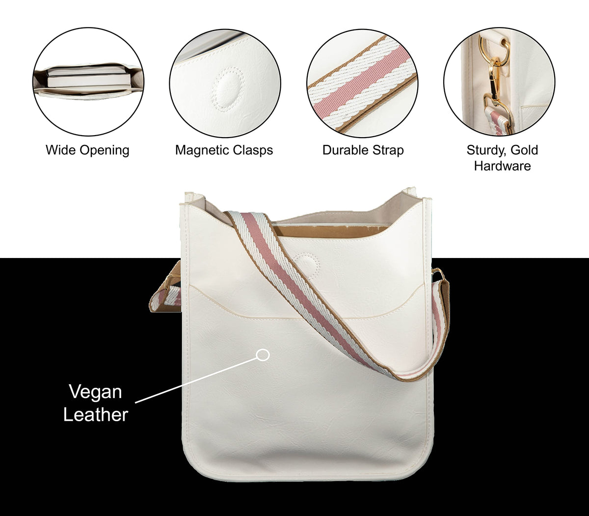 Buy 1, Get 1 FREE Vegan Leather Crossbody Bag w/ Interchangeable Strap — 7 Colors — Buy 1, Get 1 FREE