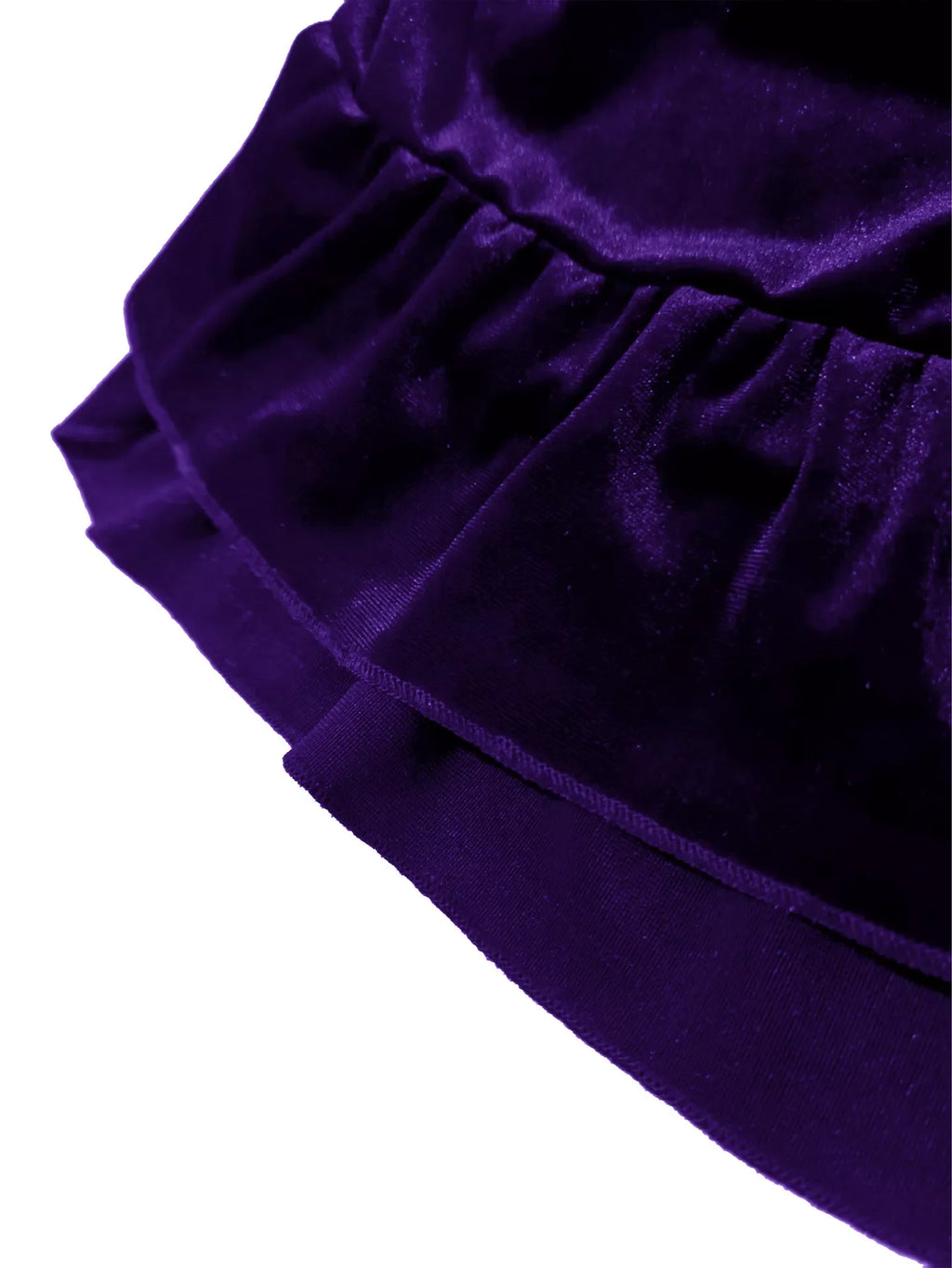 Ruffled Velvet Elastic Waist Skirt