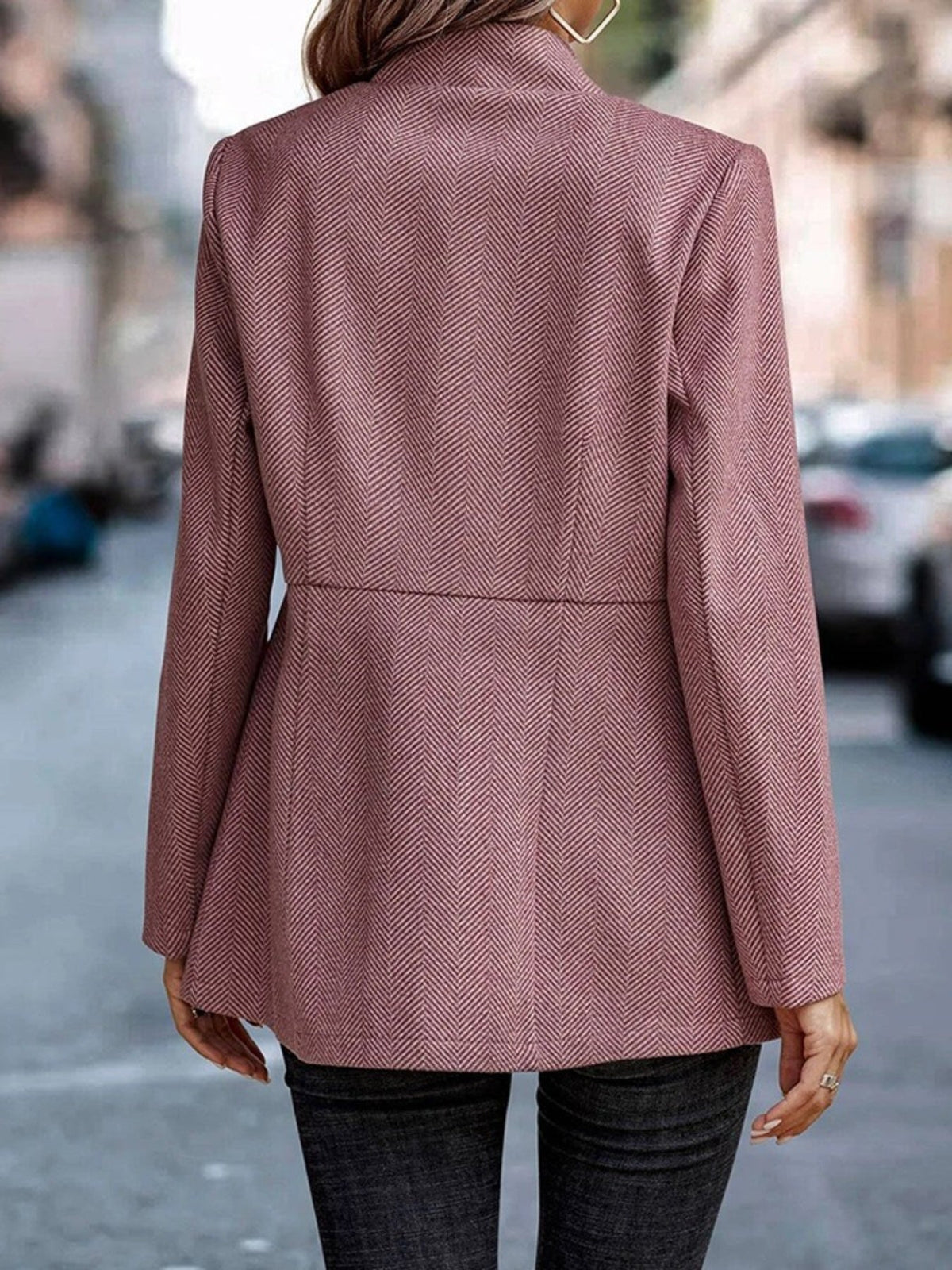 Slim Fit Open Front Blazer