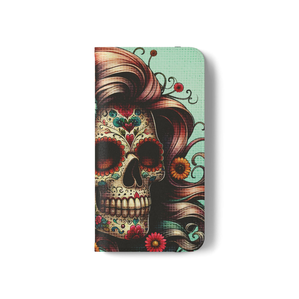 Sugar Skull Flip Wallet Phone Case