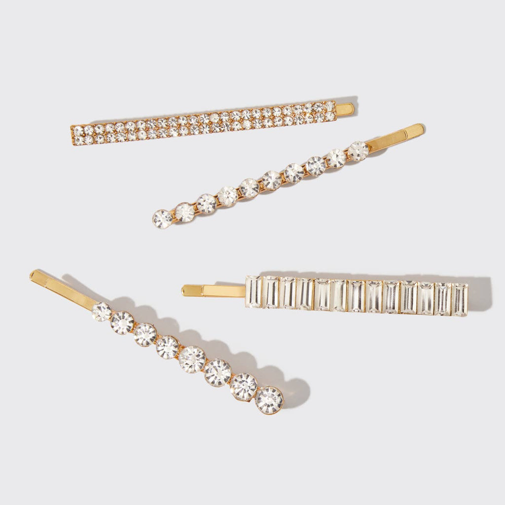 Holiday All Dressed up Rhinestone Bobby Pins 4pc Set by Kitsch