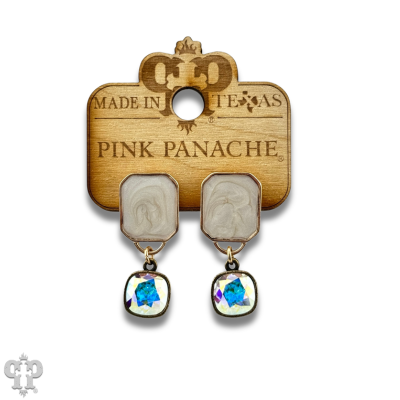 Pearlescent rectangle with crystals from Swarovski®