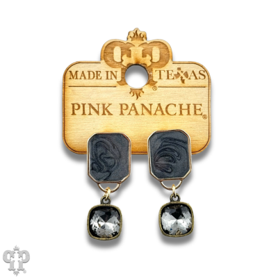 Pearlescent rectangle with crystals from Swarovski®