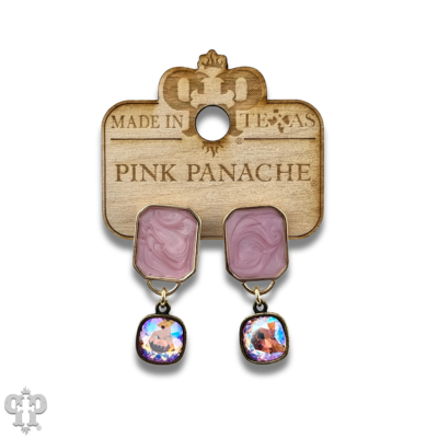 Pearlescent rectangle with crystals from Swarovski®