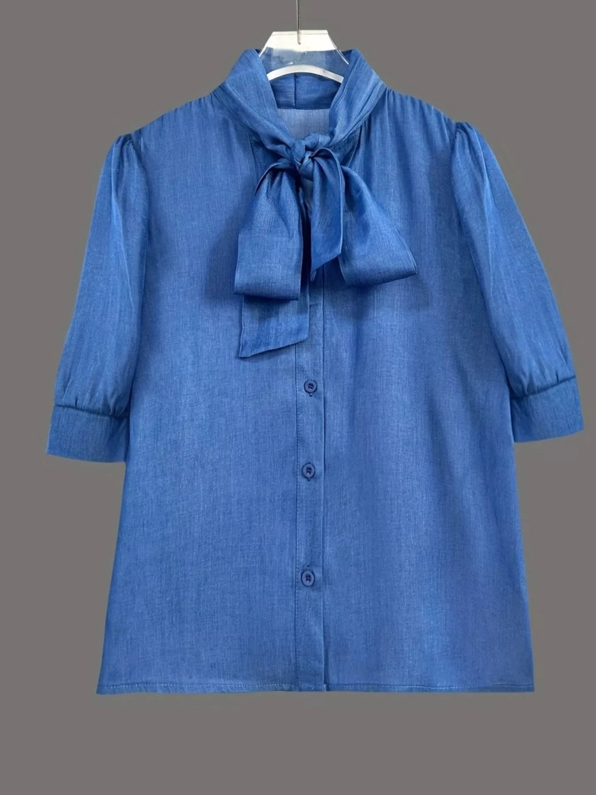 Bow-Tie Puff Sleeve Blouse