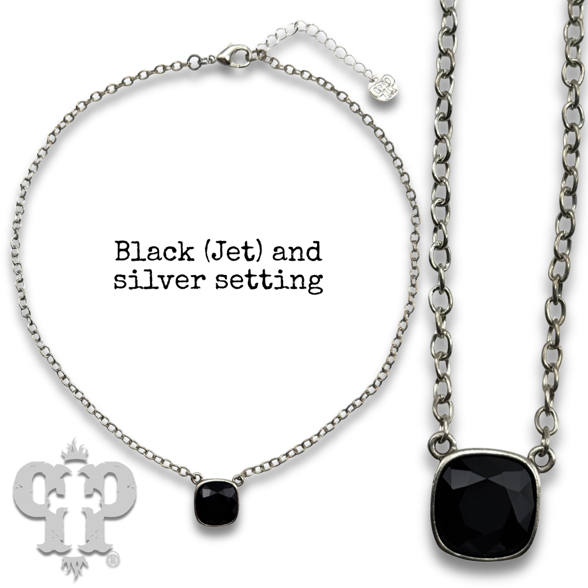 Square crystal from Swarovski® chain necklace, 12mm