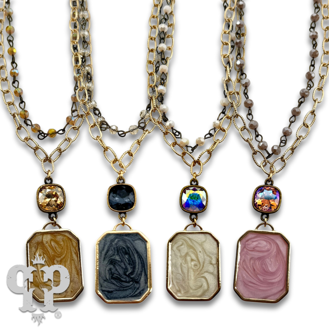 Double strand necklace with crystals from Swarovski®