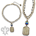 Double strand necklace with crystals from Swarovski®