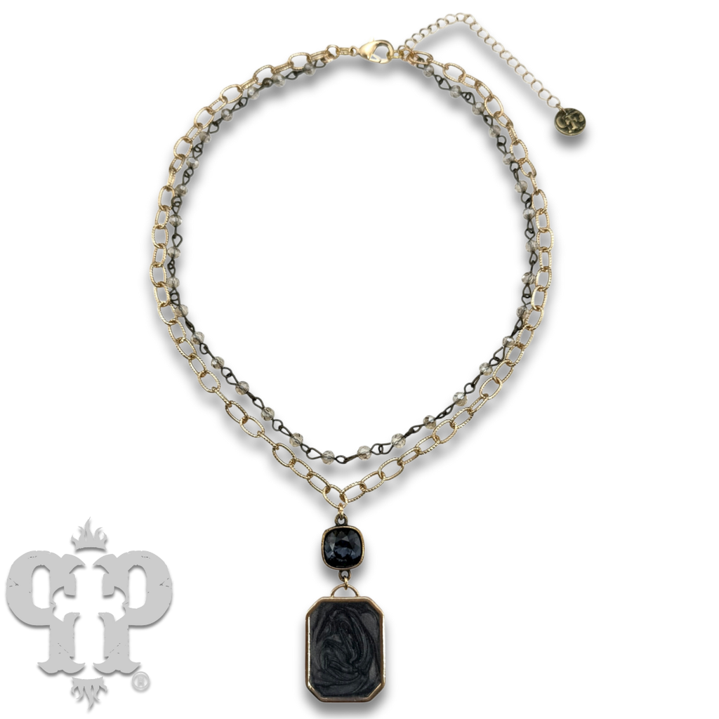 Double strand necklace with crystals from Swarovski®