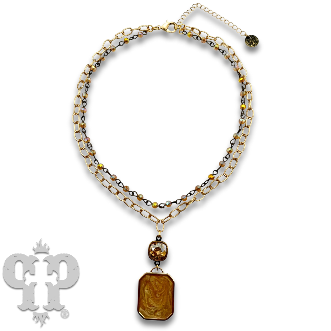 Double strand necklace with crystals from Swarovski®
