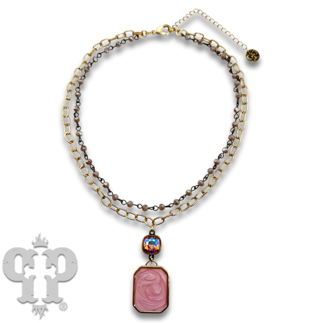 Double strand necklace with crystals from Swarovski®