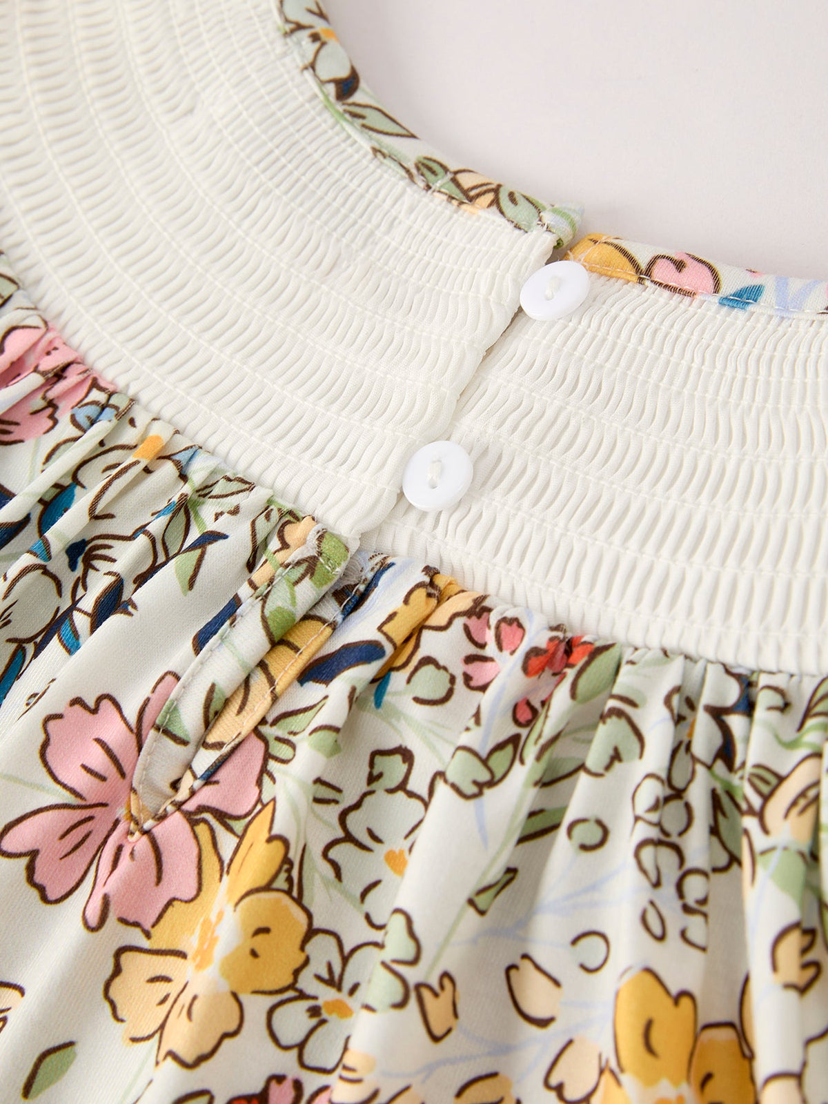 Fall  Embroidery Smocking Bow Floral Leaf Baby Girls Dress