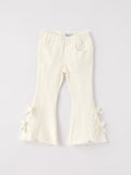 Charming White Denim Pants with Cute Bows