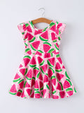 Summer Watermelon Pattern Girls Dress