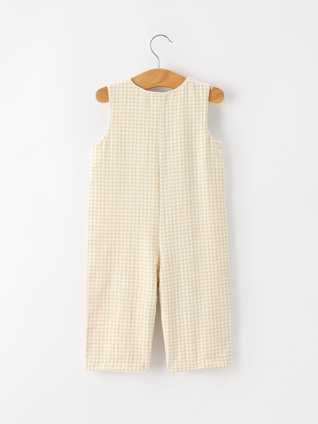 Goose Embroidered Beige Plaid Baby Boys Jonjon