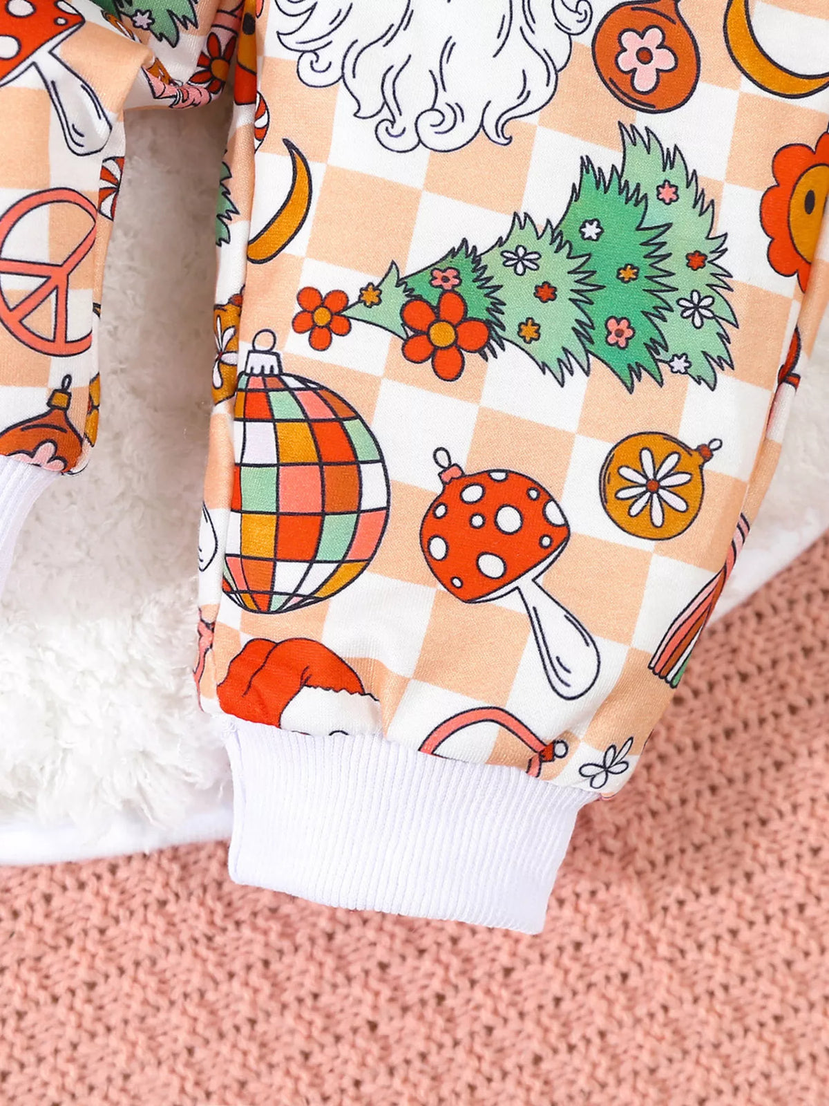 Children's Christmas Santa Print Long Sleeve Set