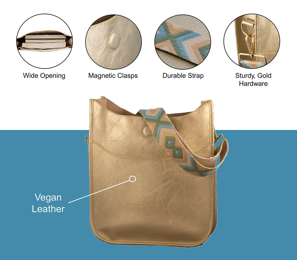 Buy 1, Get 1 FREE Vegan Leather Crossbody Bag w/ Interchangeable Strap — 7 Colors — Buy 1, Get 1 FREE