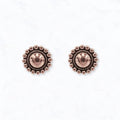 Western Vintage Concho Stud Earrings: Copper