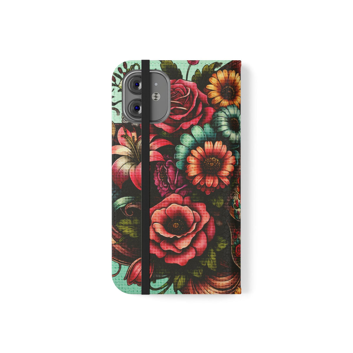 Sugar Skull Flip Wallet Phone Case