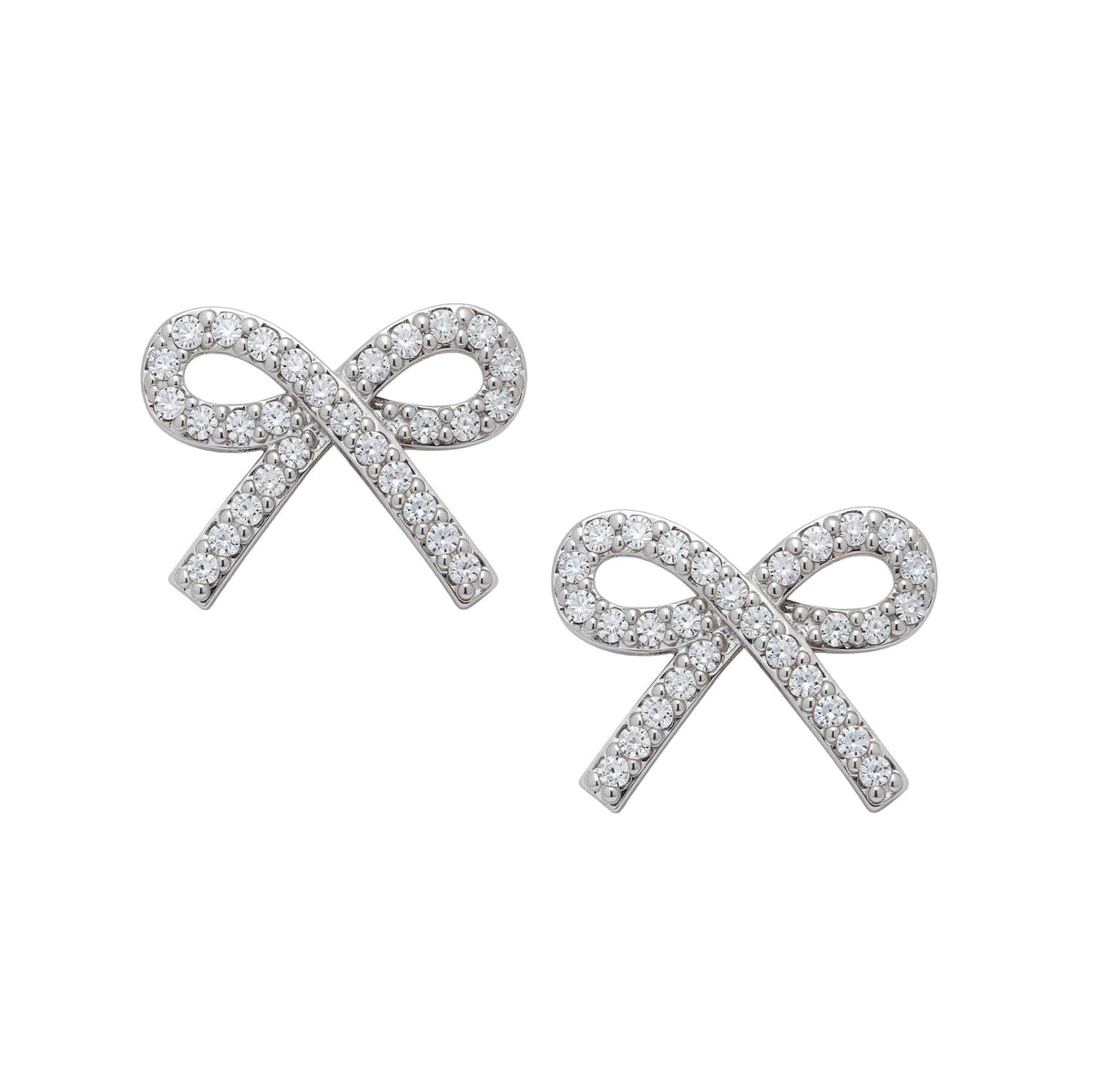 CZ Bow Stud Earrings