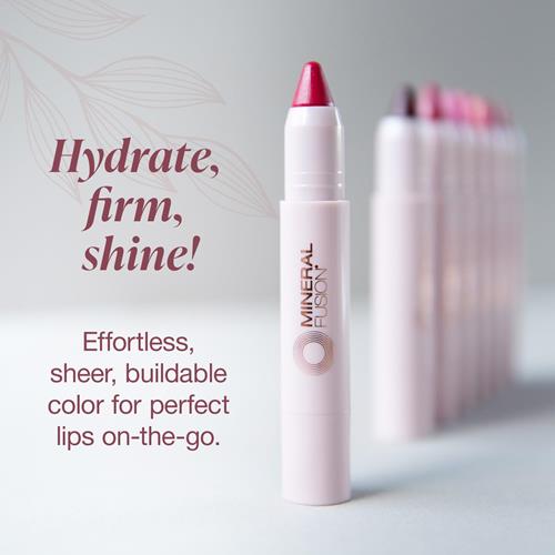 Mineral Fusion New Sheer Moisture Lip Tint, Buildable Lip Color, Hydrating Lip Balm With Jojoba Oil, Shea Butter & More, Hydrates & Nourishes, Fd&C Dye-Free & Hypoallergenic, Confident, Melon Pin