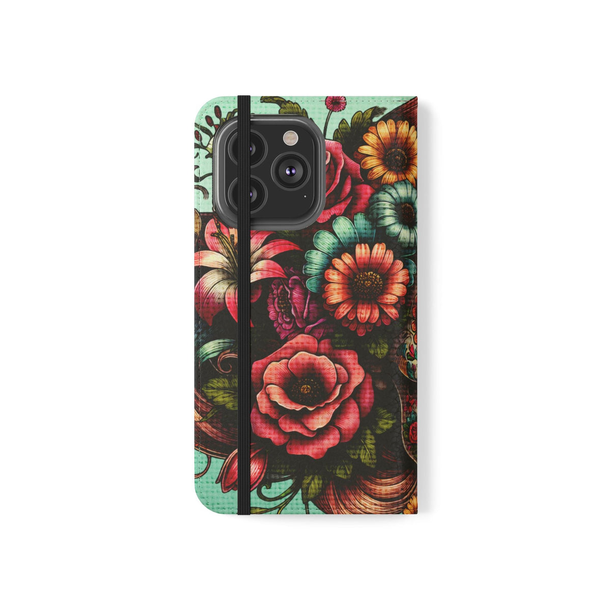 Sugar Skull Flip Wallet Phone Case