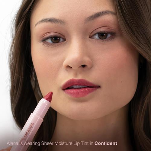 Mineral Fusion New Sheer Moisture Lip Tint, Buildable Lip Color, Hydrating Lip Balm With Jojoba Oil, Shea Butter & More, Hydrates & Nourishes, Fd&C Dye-Free & Hypoallergenic, Confident, Melon Pin