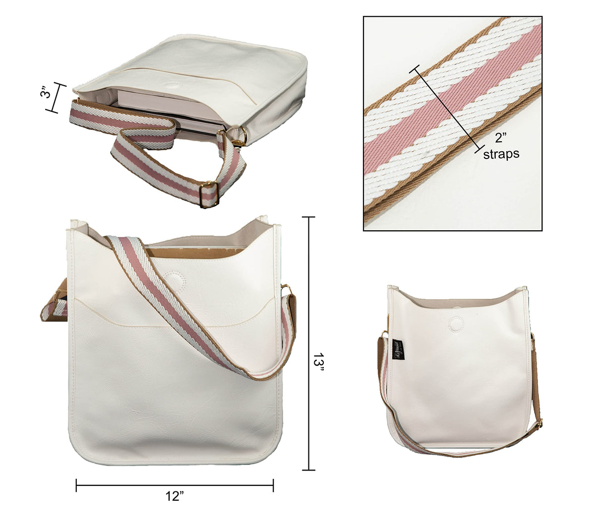 Buy 1, Get 1 FREE Vegan Leather Crossbody Bag w/ Interchangeable Strap — 7 Colors — Buy 1, Get 1 FREE