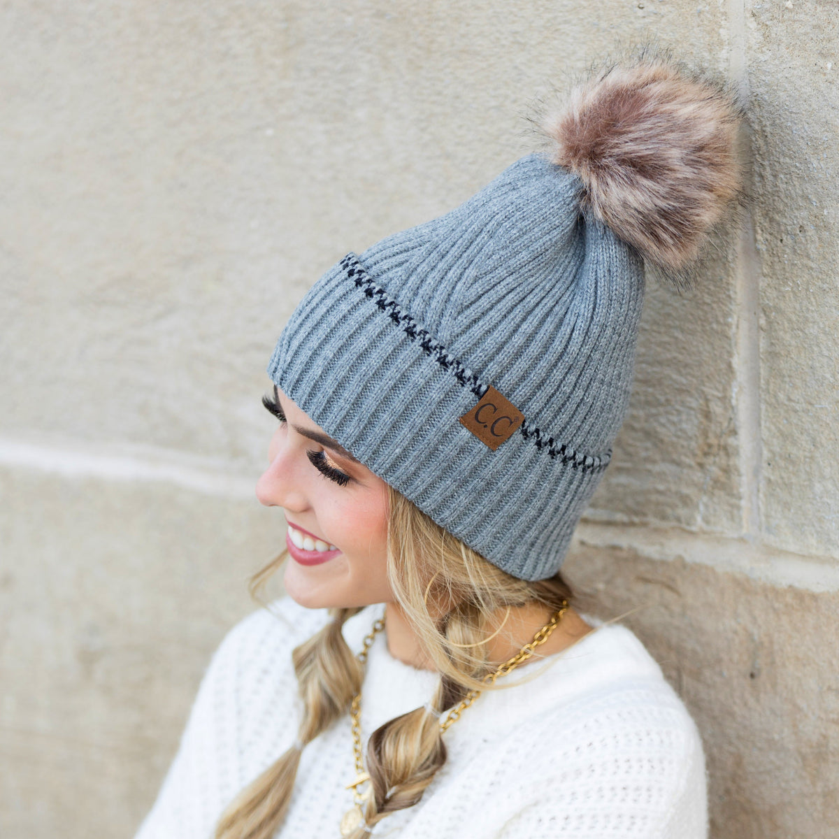 C.C® Accent Cuff Pom Beanie