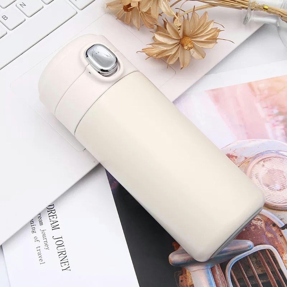 Intelligent Temperature Measurement And Bouncing Insulation Cup, Outdoor Leisure And Casual Business Gift Cup-Pink-300ml