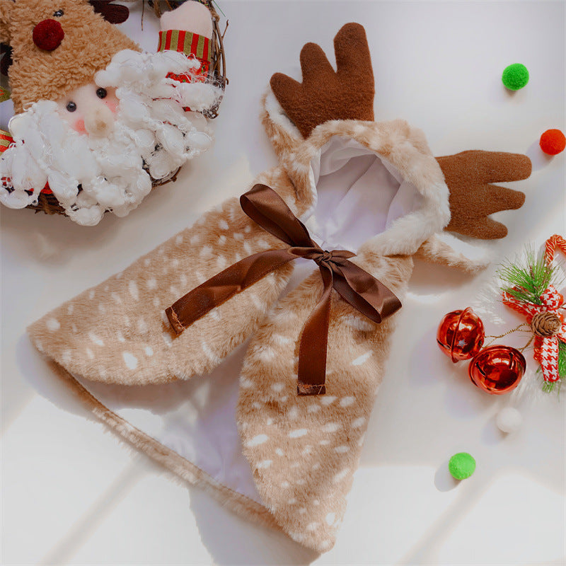 Christmas Pet Clothing Elk Cape Cloak