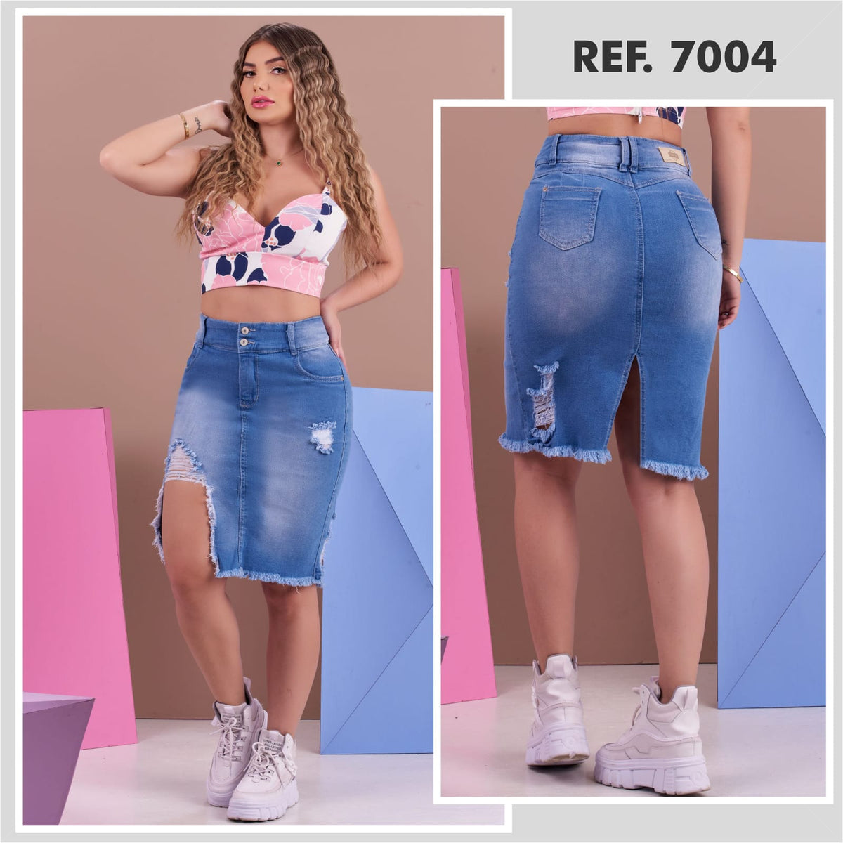 7004 100%  Authentic Colombian Push Up SKIRT