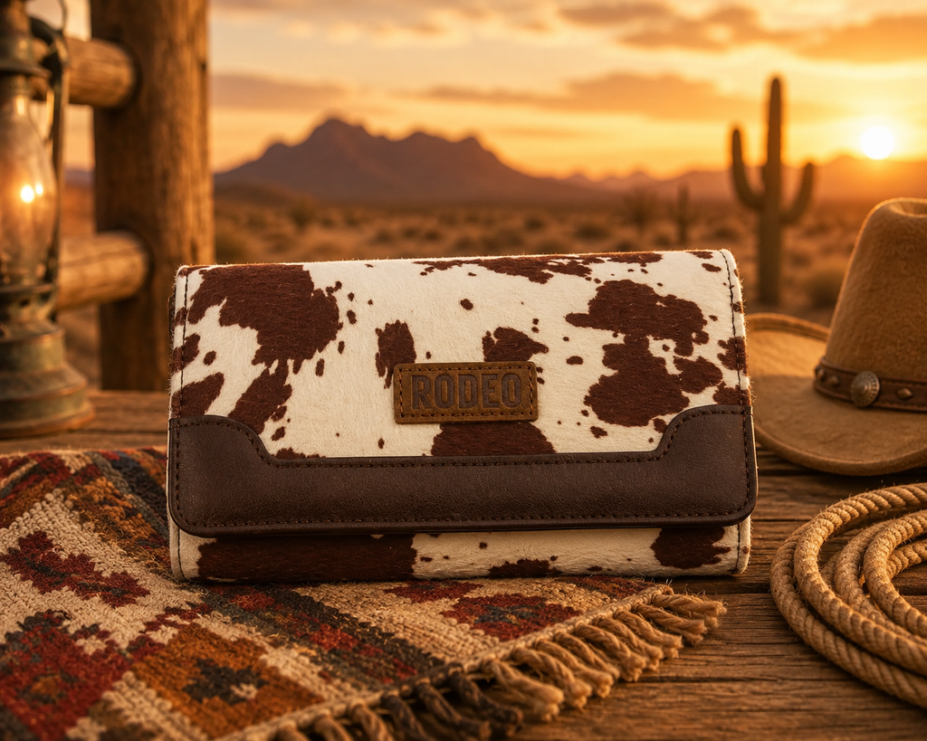 Rodeo™ Brown Cow-Print Wallet | 7.3 Inches