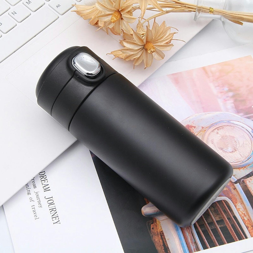 Intelligent Temperature Measurement And Bouncing Insulation Cup, Outdoor Leisure And Casual Business Gift Cup-Pink-300ml