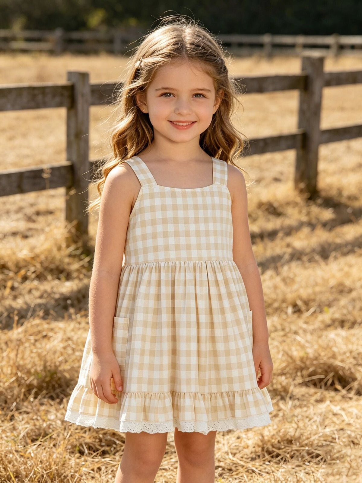 Mommy & Me Plaid Girl  Dress With Pocket