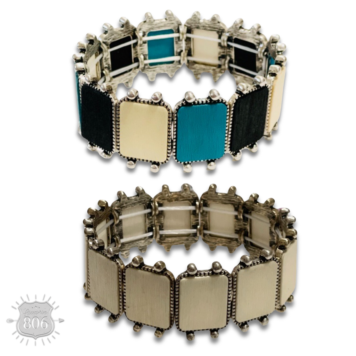 Western wood rectangle bracelet