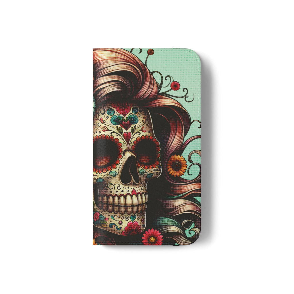 Sugar Skull Flip Wallet Phone Case