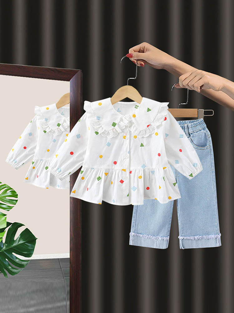 One-year-old Baby Girl Western Style Children's Two-piece Spring And Autumn Children's Clothing