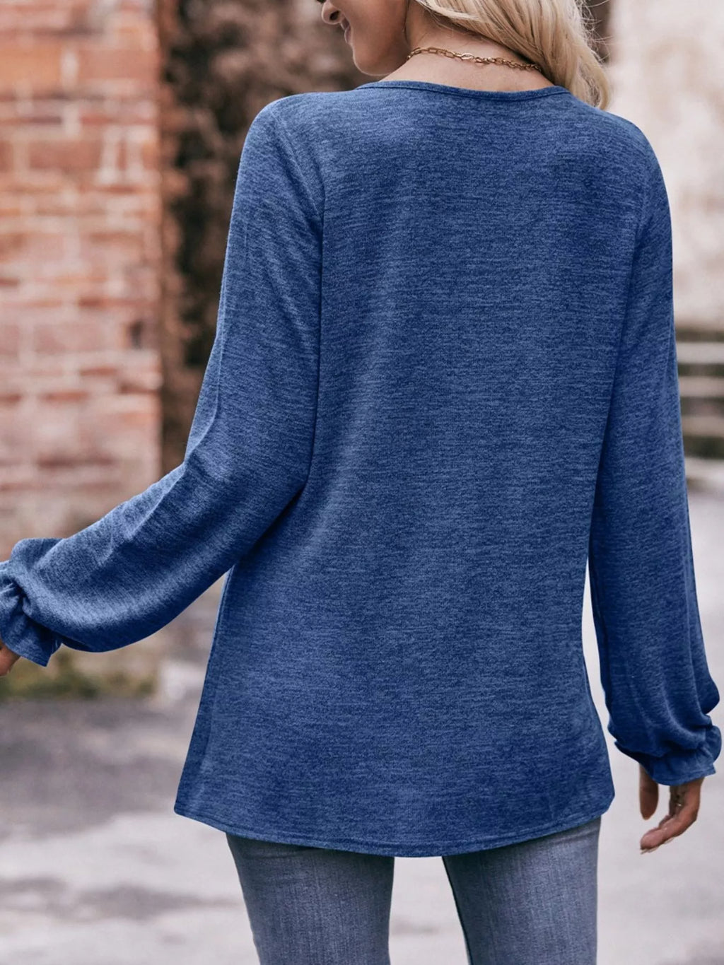 Ruffle Cuff Long Sleeve T-Shirt