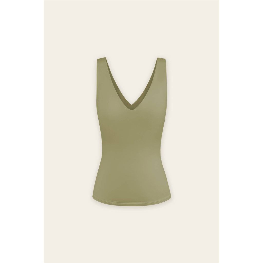 V Neck Double Faced Tank