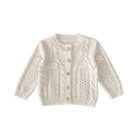 Baby Girl Hand Crocheting Flowers Twist Knit Pure Cotton Jacket