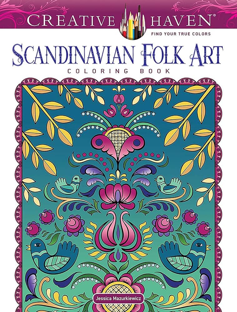 Creative Haven Scandinavian Folk Art Coloring Book (Adult Coloring Books: World & Travel)