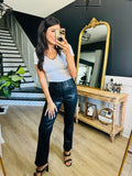 Tanya TUMMY CONTROL Faux Leather Pants in Black By Judy Blue