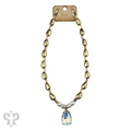 Gold and pearl bead necklace with pendant - LC