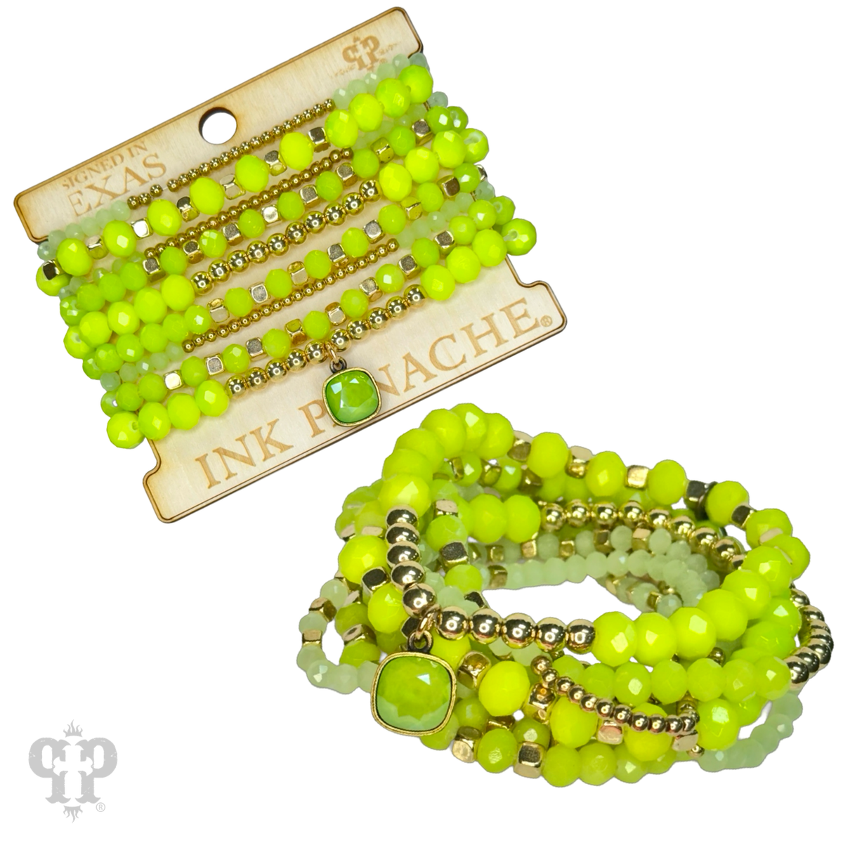 Beaded bracelet stack set with a crystal from Swarovski®- LC