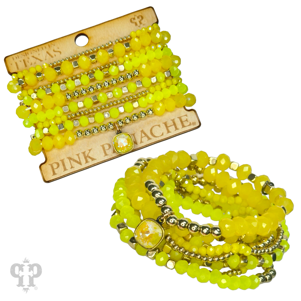 Beaded bracelet stack set with a crystal from Swarovski®- LC