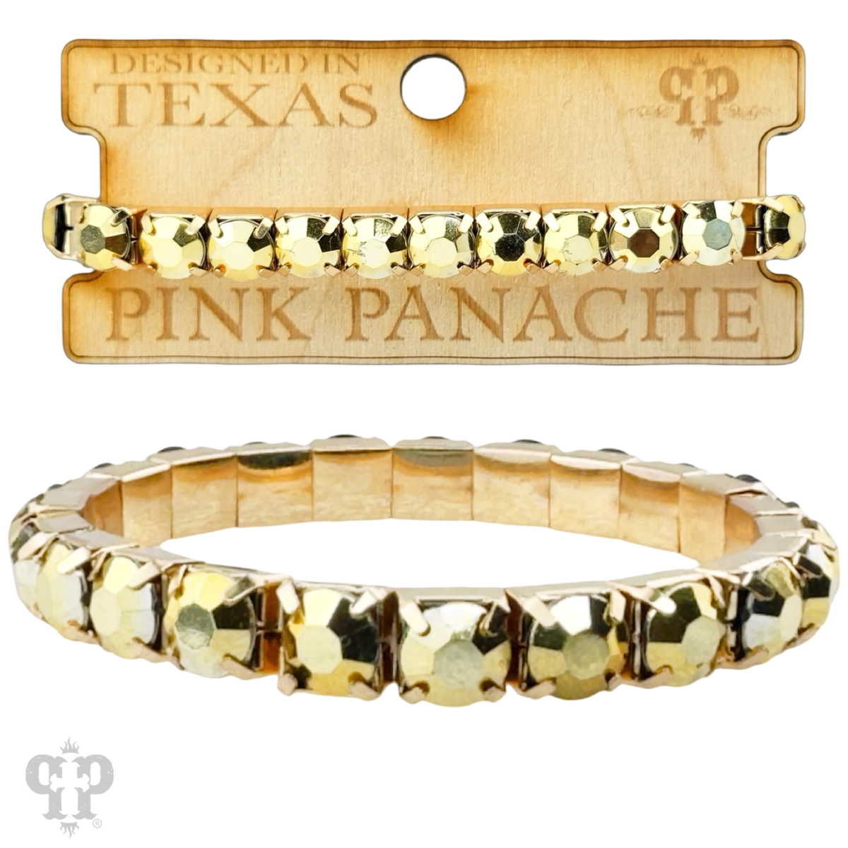 Prong set rhinestone stretch bracelet