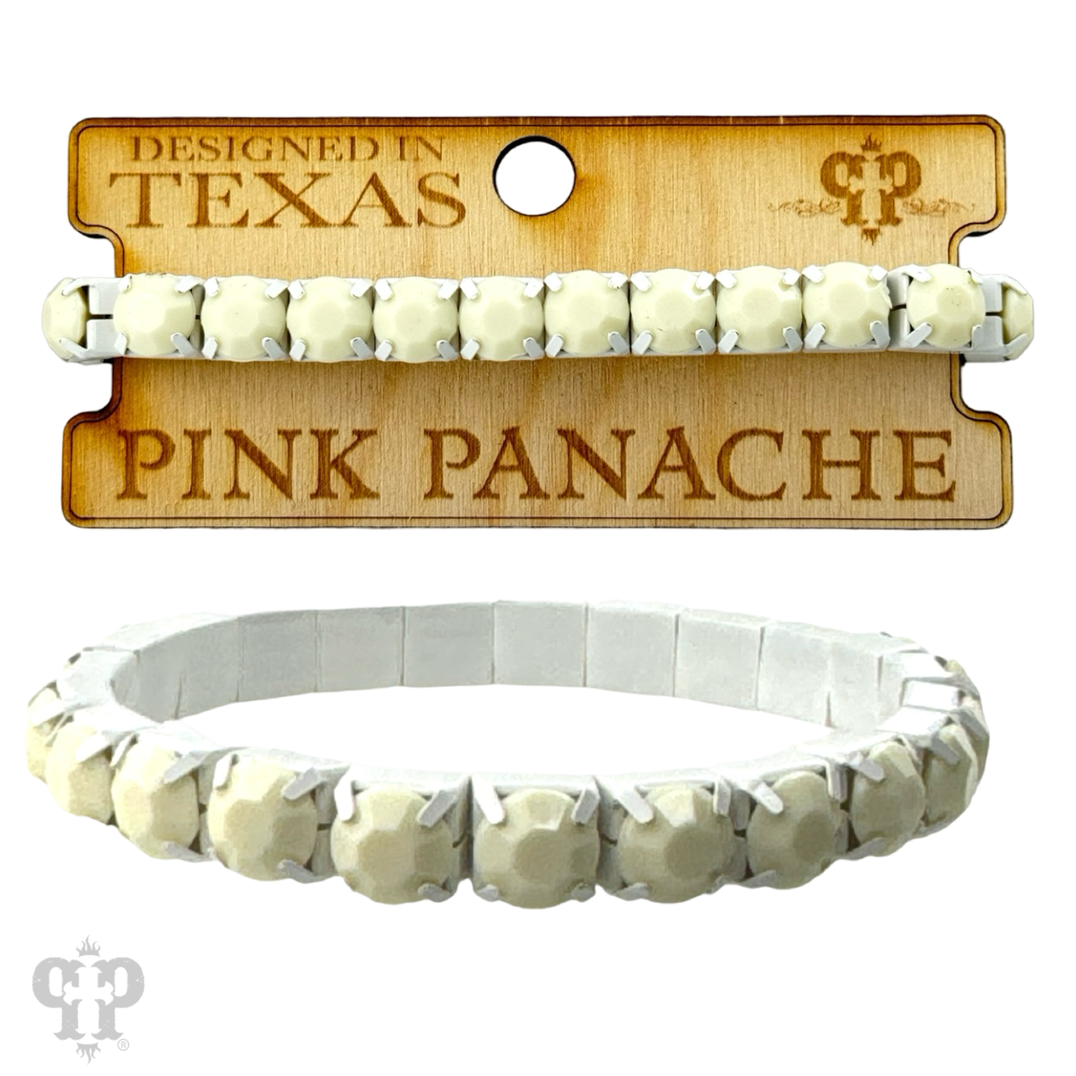 Prong set rhinestone stretch bracelet