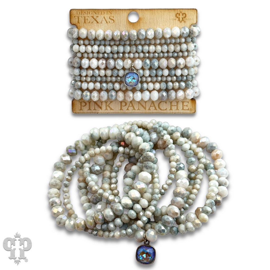 Ombre faceted bead bracelet with a crystal from Swarovski®