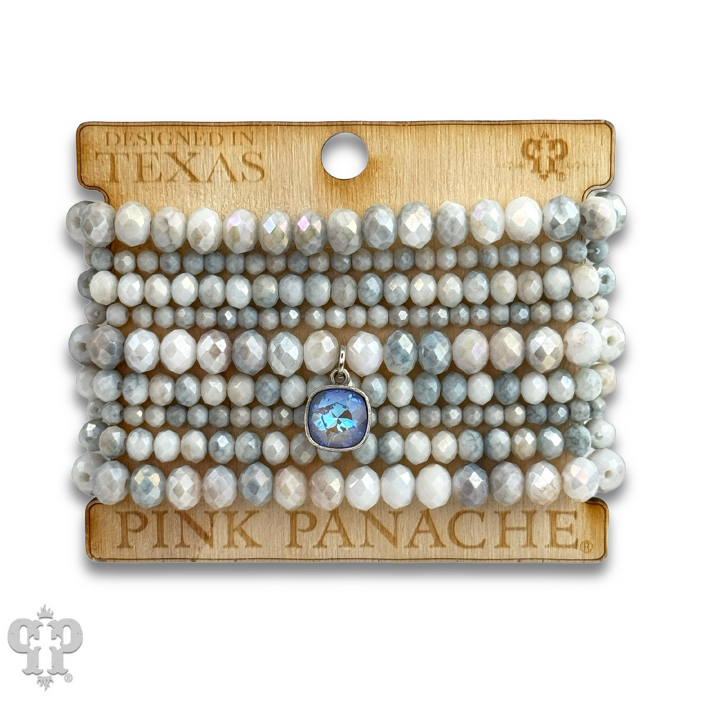 Ombre faceted bead bracelet with a crystal from Swarovski®